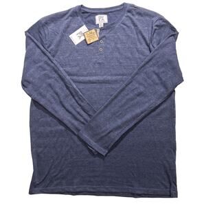 NWT PX Clothing Knit Long Sleeve Henley Light Blue 2XL